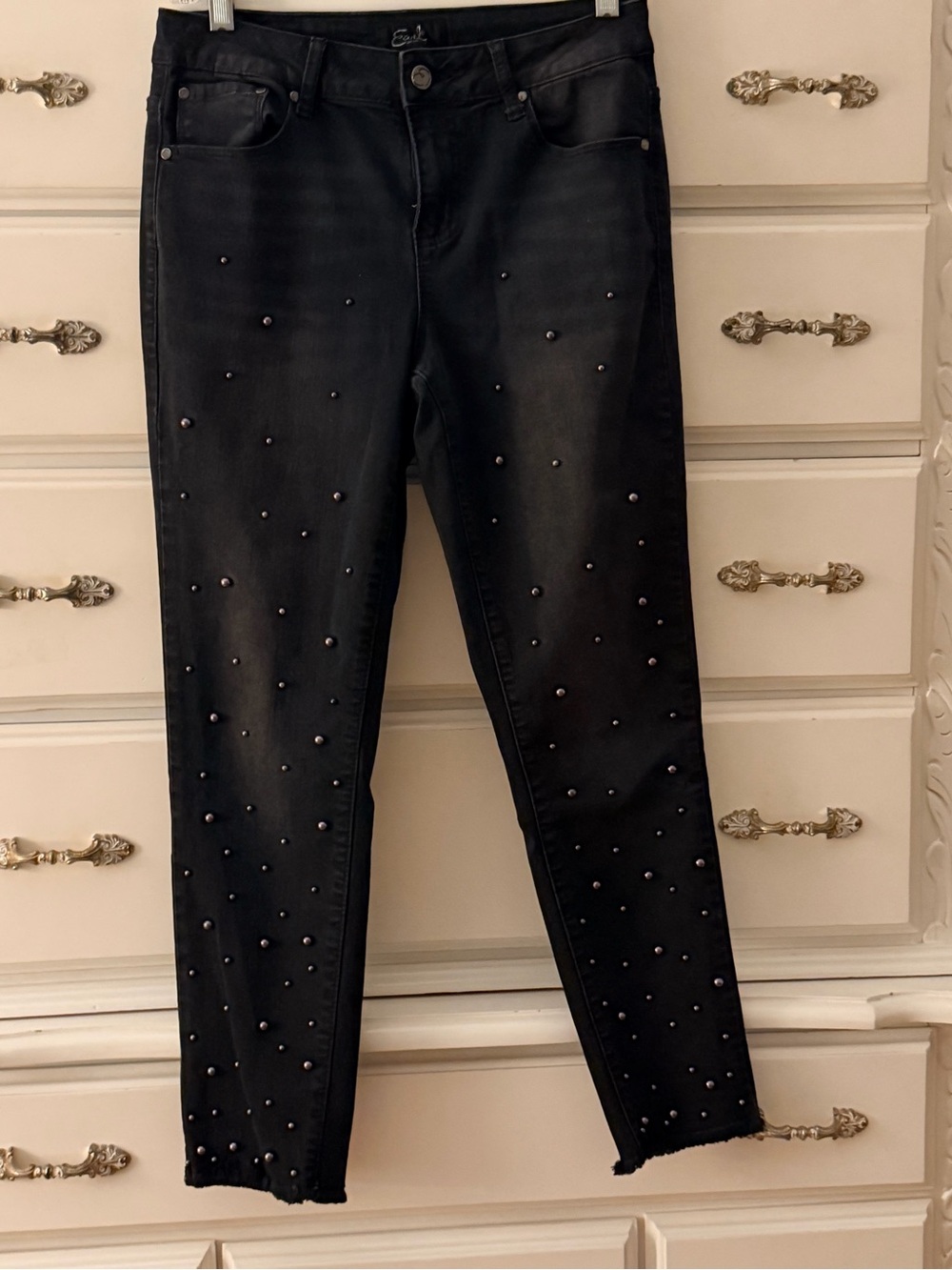 Earl Jeans Black Skinny Jeans with Stud Embellishments